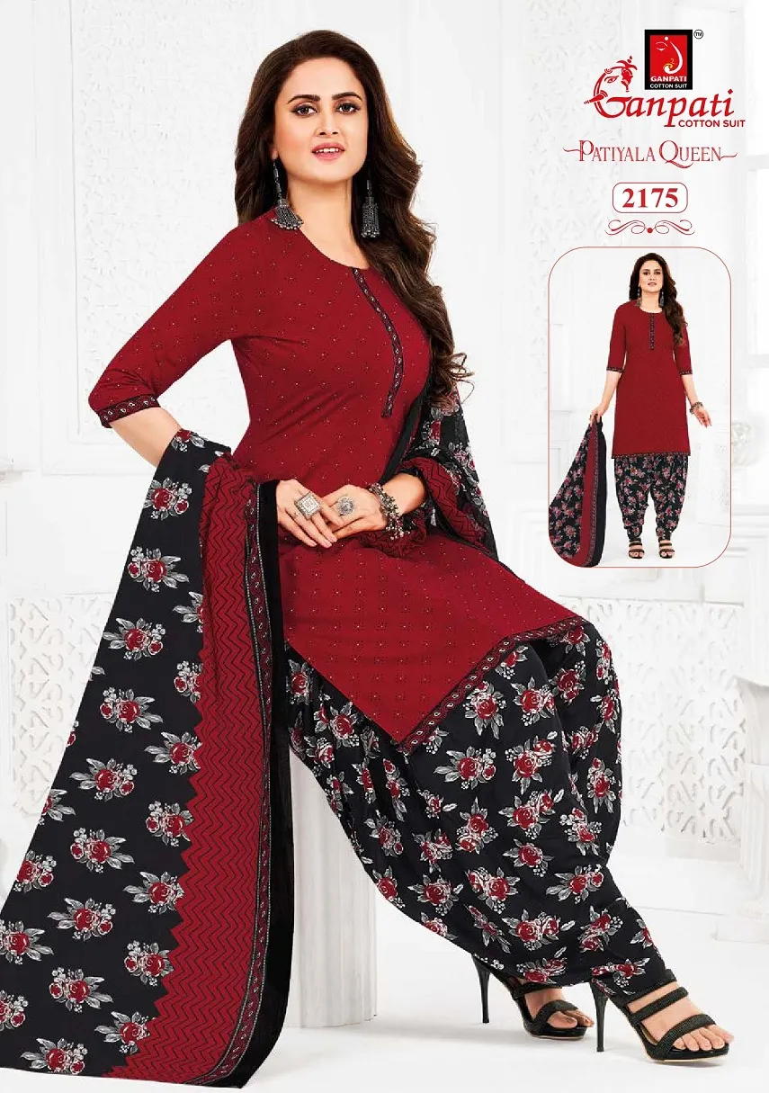 Ganpati Patiyala Queen Patiyala Vol 10 Stitched Patiala Cotton Printed Salwar Suit - Image 12