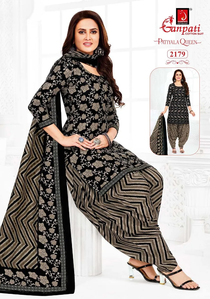 Ganpati Patiyala Queen Patiyala Vol 10 Stitched Patiala Cotton Printed Salwar Suit - Image 13