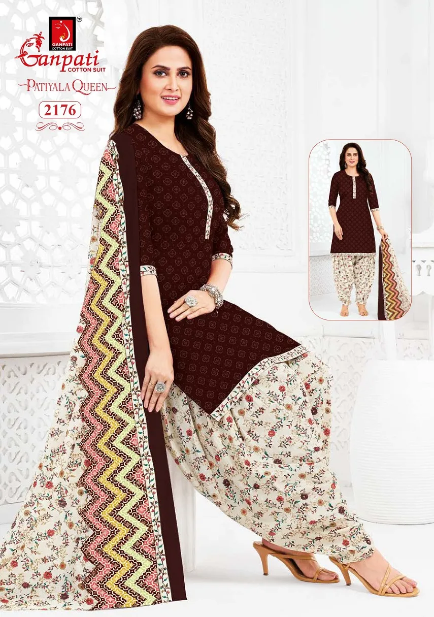 Ganpati Patiyala Queen Patiyala Vol 10 Stitched Patiala Cotton Printed Salwar Suit - Image 14