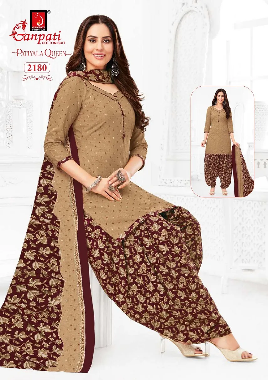Ganpati Patiyala Queen Patiyala Vol 10 Stitched Patiala Cotton Printed Salwar Suit - Image 15