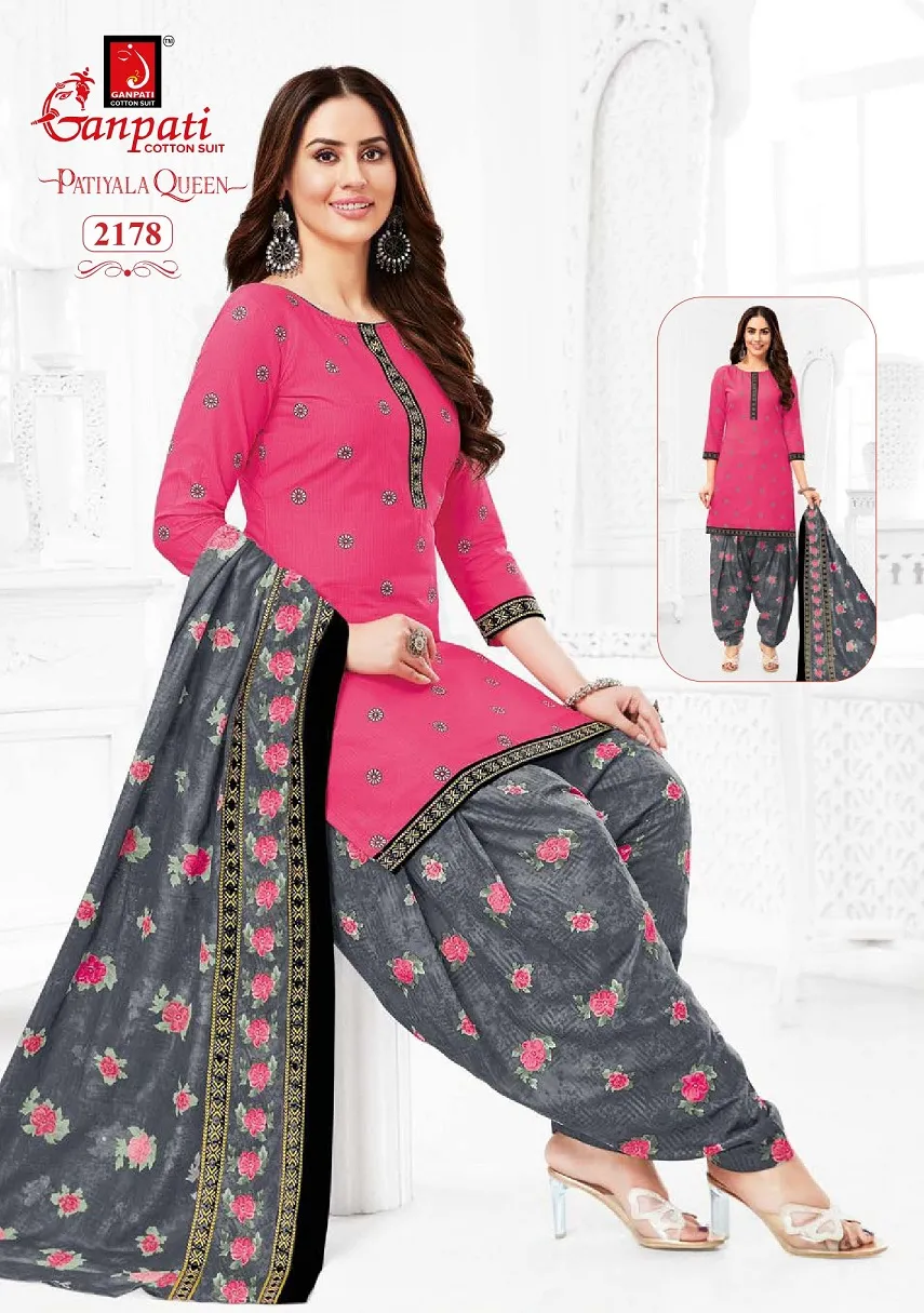 Ganpati Patiyala Queen Patiyala Vol 10 Stitched Patiala Cotton Printed Salwar Suit - Image 16