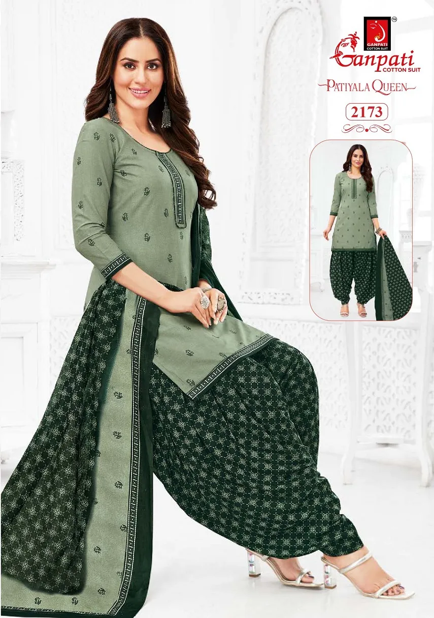 Ganpati Patiyala Queen Patiyala Vol 10 Stitched Patiala Cotton Printed Salwar Suit - Image 3
