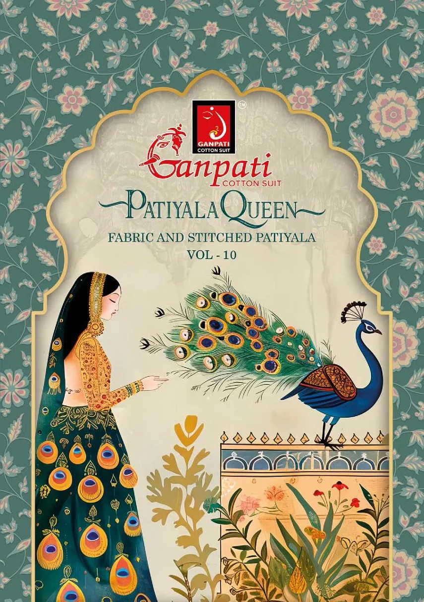 Ganpati Patiyala Queen Patiyala Vol 10 Stitched Patiala Cotton Printed Salwar Suit - Image 5