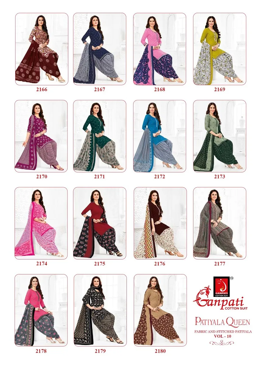 Ganpati Patiyala Queen Patiyala Vol 10 Stitched Patiala Cotton Printed Salwar Suit - Image 6