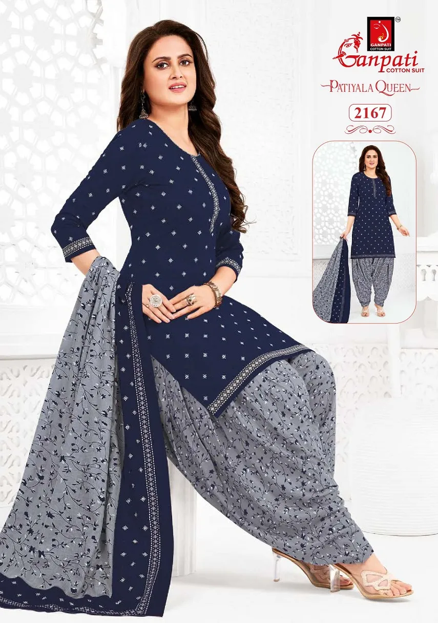 Ganpati Patiyala Queen Patiyala Vol 10 Stitched Patiala Cotton Printed Salwar Suit - Image 7