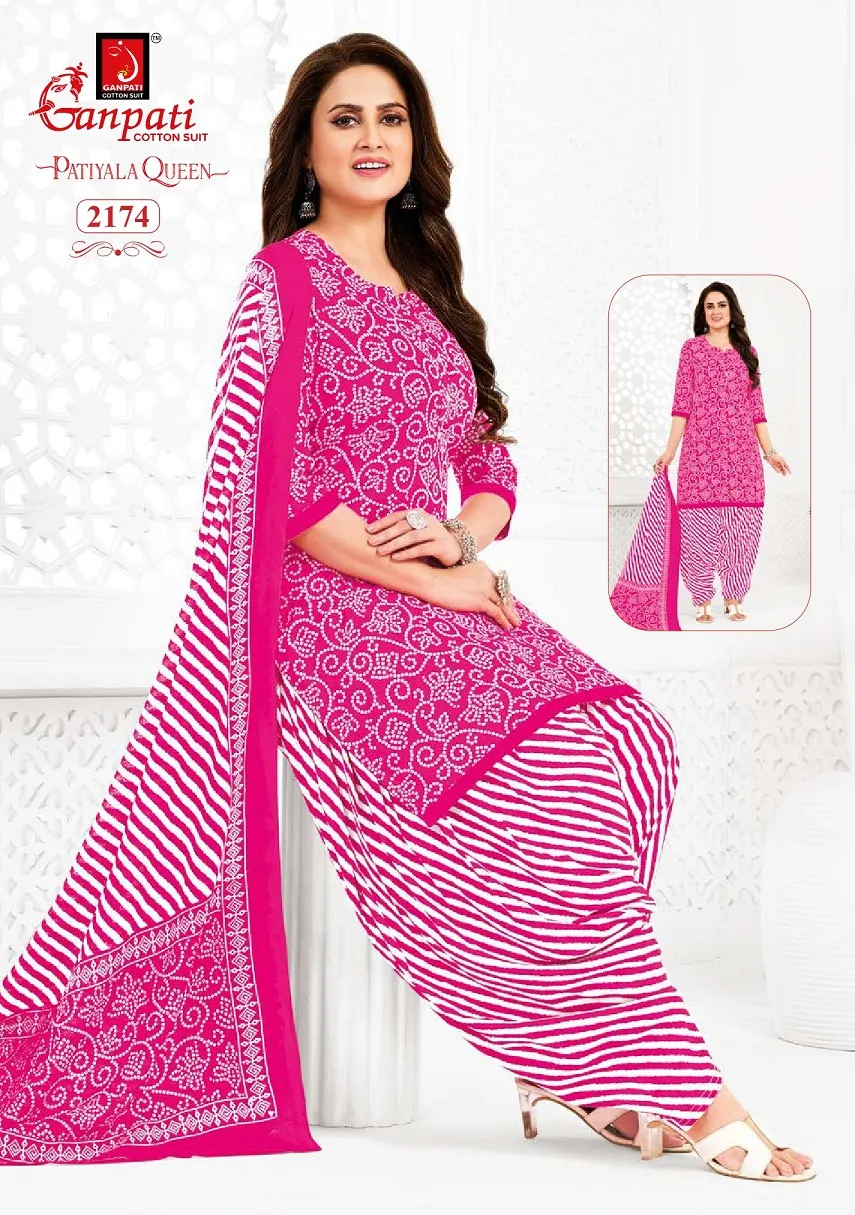 Ganpati Patiyala Queen Patiyala Vol 10 Stitched Patiala Cotton Printed Salwar Suit - Image 8