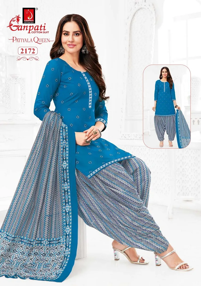 Ganpati Patiyala Queen Patiyala Vol 10 Stitched Patiala Cotton Printed Salwar Suit - Image 9