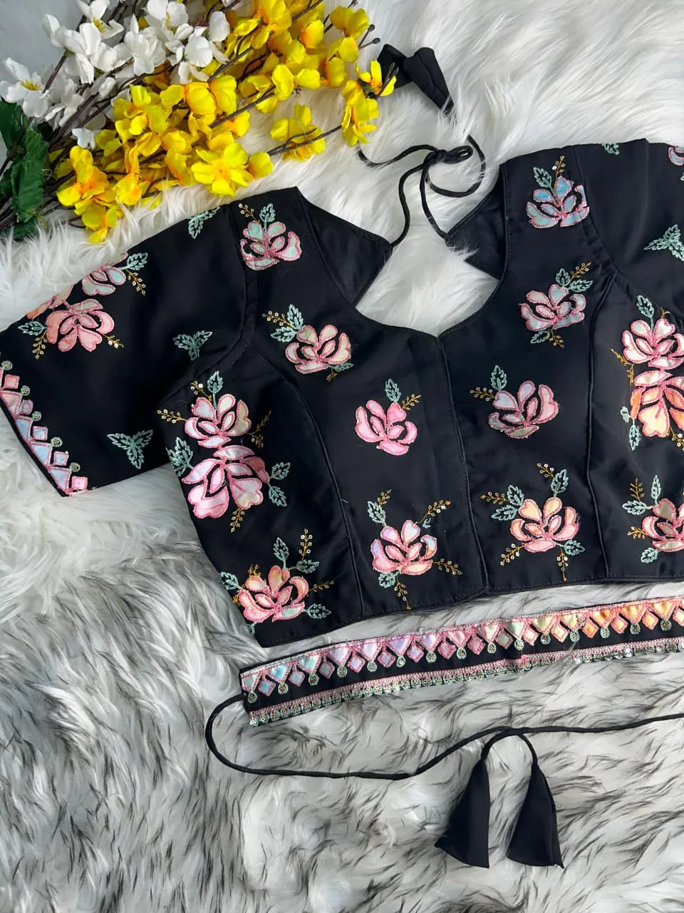 Heavy Embroidery Soft Georgette Readymade Blouse - Image 5