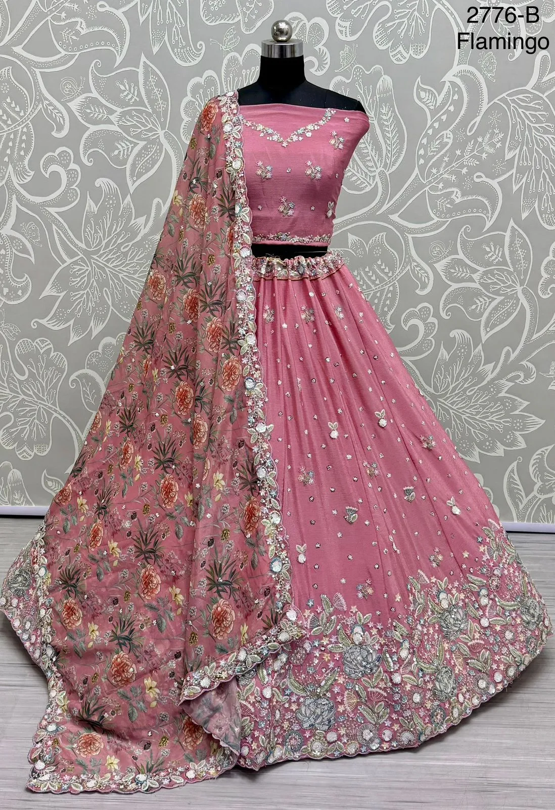 Heavy Fancy Embroidery Crafted Designer Wedding Lehengacholi With Beautiful Color And Fancy Work Viral Lehenga
