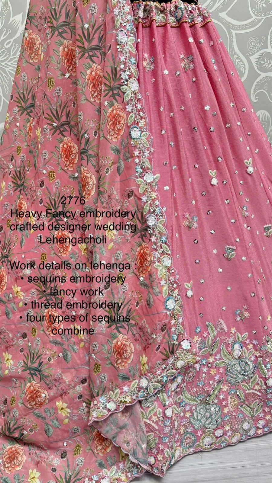 Heavy Fancy Embroidery Crafted Designer Wedding Lehengacholi With Beautiful Color And Fancy Work Viral Lehenga - Image 4