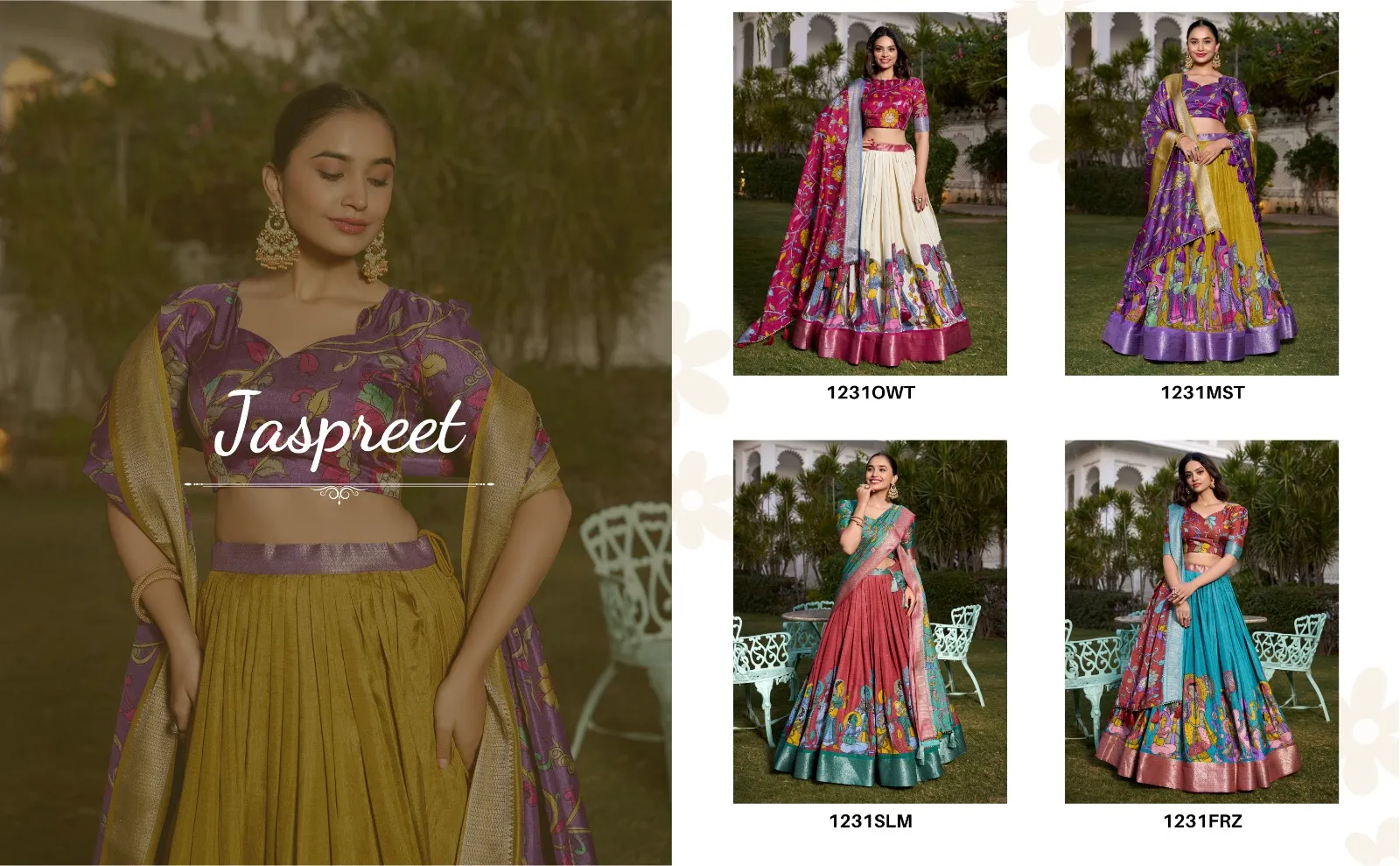 Jacquard Silk Kalamkari Printed Designer Lehenga Choli - Image 6