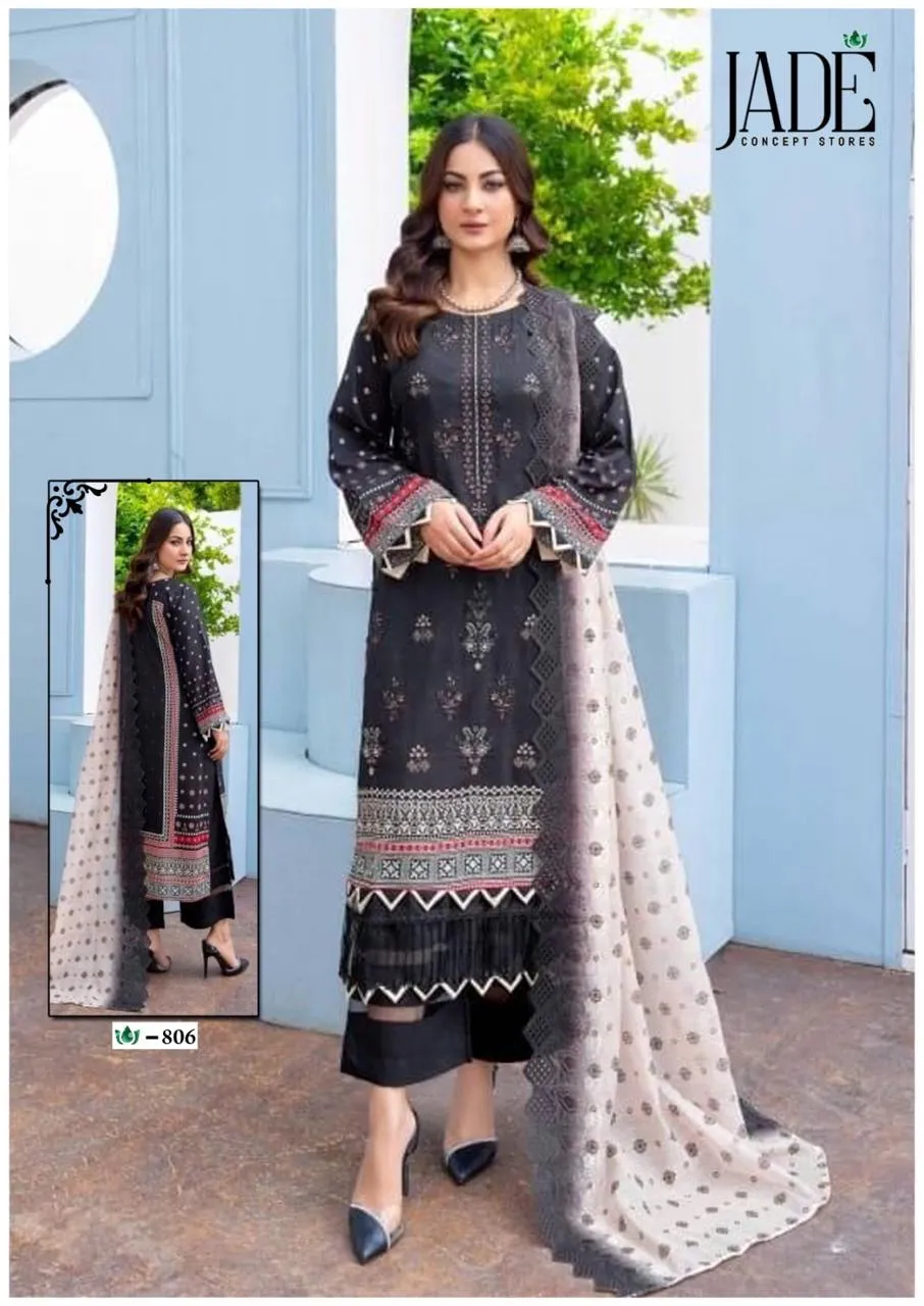 Jade Concept Store - Crimson Exclusive Heavy Lawn Collection Vol. 8 Pakistani Cotton Printed Daily Wear Suit - Image 3