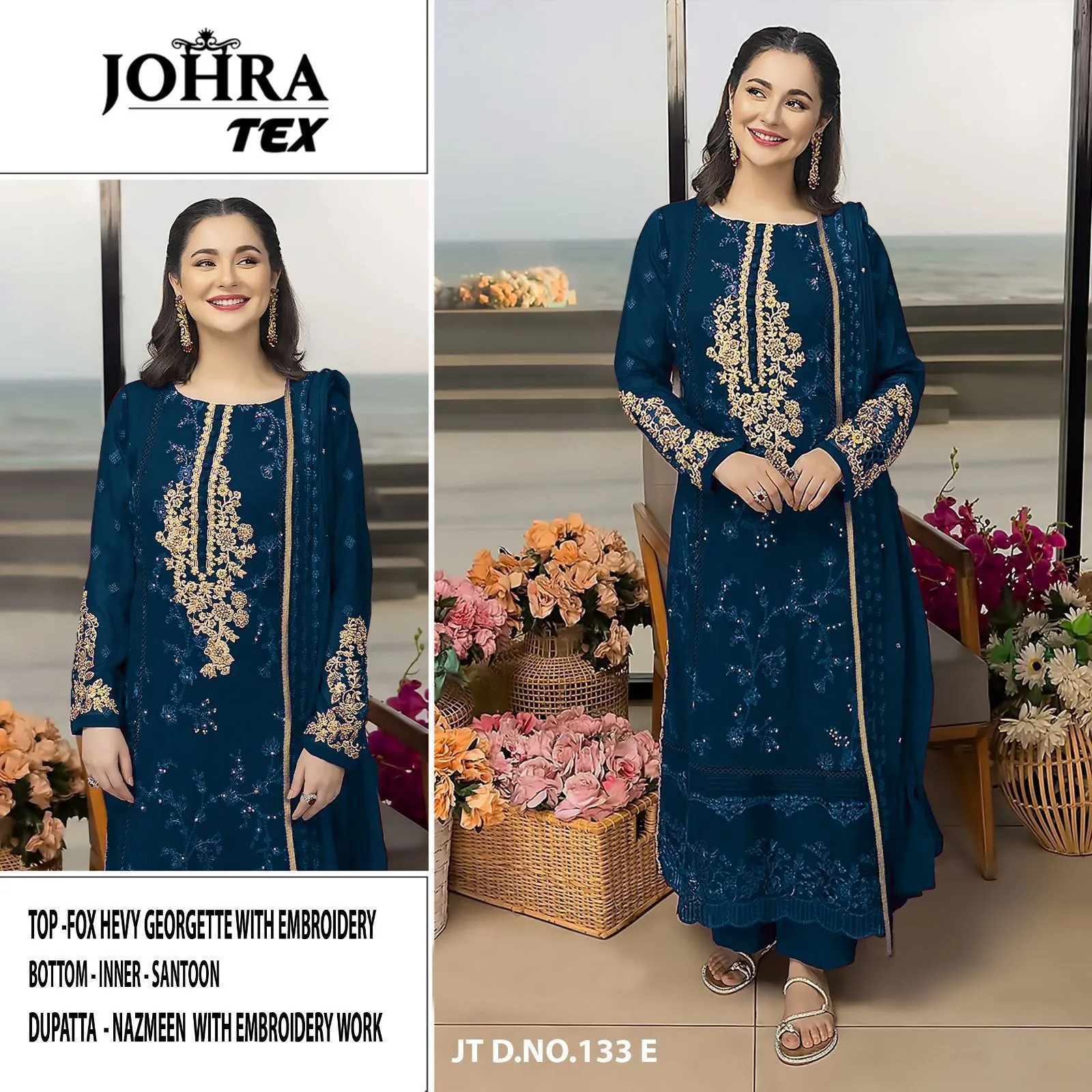 Johra Tex 133 Stylish Pakistani Suit Wore By Hania Amir Wholesale - Image 2