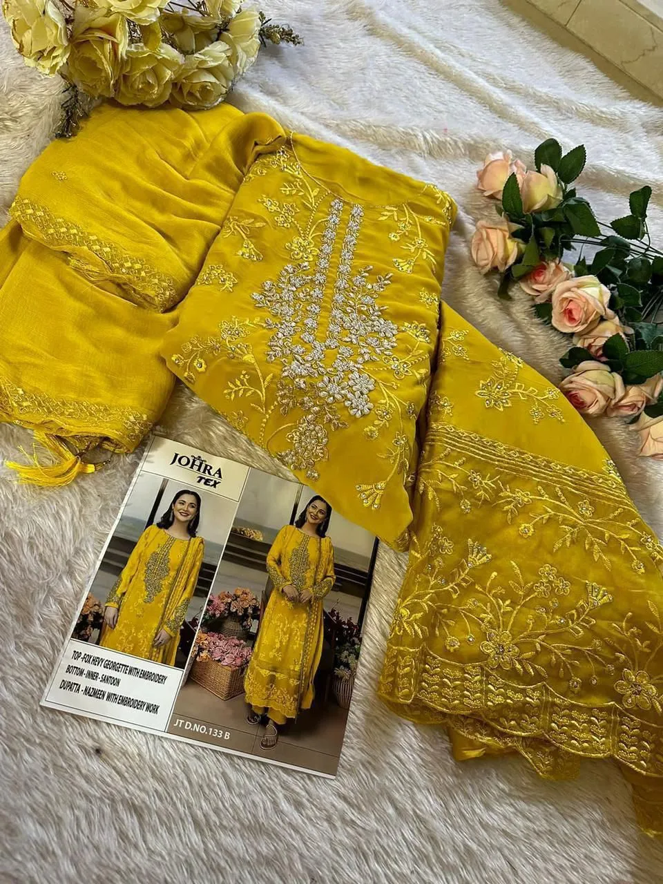 Johra Tex 133 Stylish Pakistani Suit Wore By Hania Amir Wholesale - Image 4