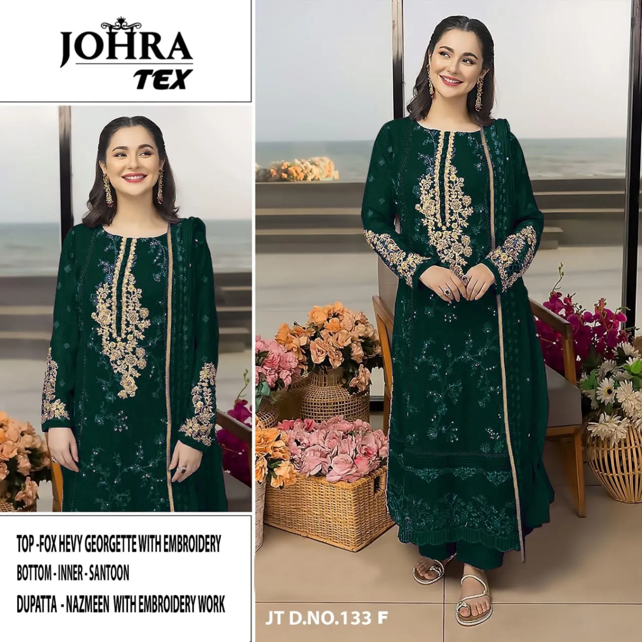Johra Tex 133 Stylish Pakistani Suit Wore By Hania Amir Wholesale - Image 5
