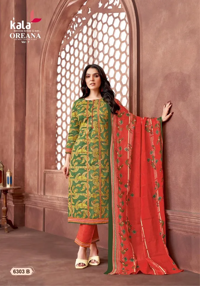 Kala Oreana Vol 7 Summer Wear Cotton Straight Salwar Suit Wholesaler - Image 4