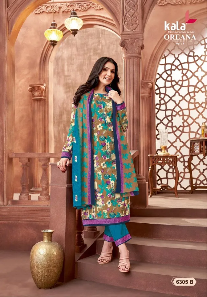 Kala Oreana Vol 7 Summer Wear Cotton Straight Salwar Suit Wholesaler - Image 8