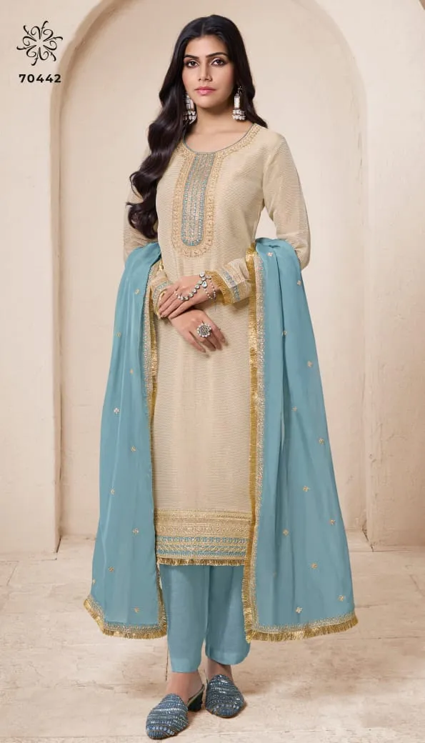 Kuleesh Sarla By Vinay Fashion Wholesaler Orgenza Ramzan Eid Wear Salwar Suit - Image 2