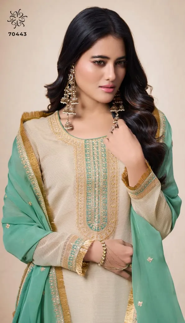 Kuleesh Sarla By Vinay Fashion Wholesaler Orgenza Ramzan Eid Wear Salwar Suit - Image 3