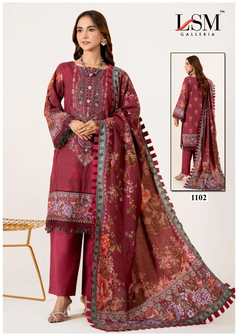 LSM Galleria Parian Dream Heavy Luxury Lawn Collection Vol. 11 Designer Pakistani Printer Cotton Suit