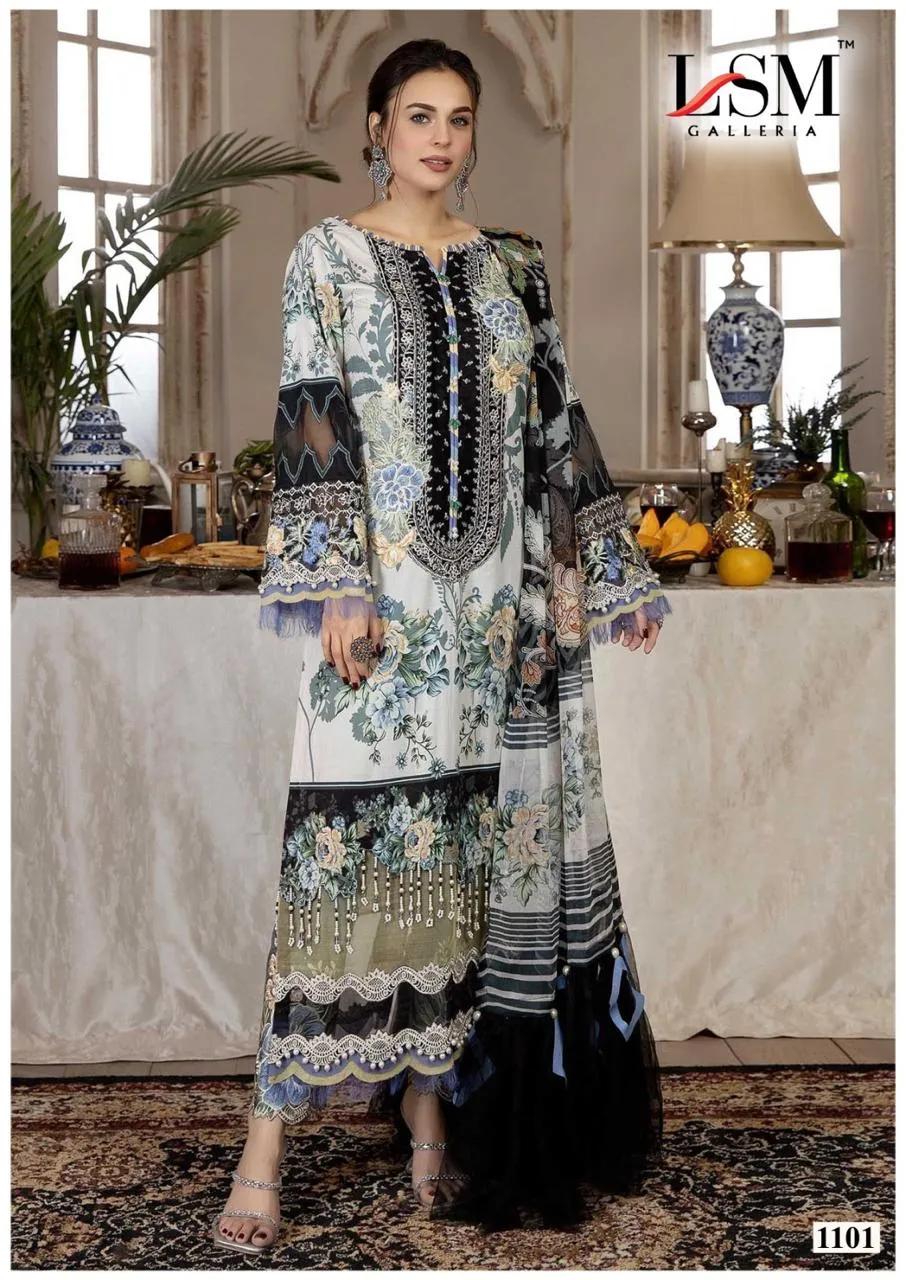 LSM Galleria Parian Dream Heavy Luxury Lawn Collection Vol. 11 Designer Pakistani Printer Cotton Suit - Image 3