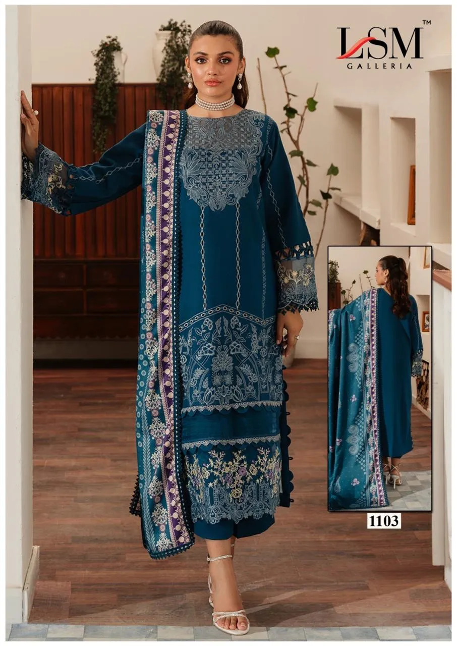 LSM Galleria Parian Dream Heavy Luxury Lawn Collection Vol. 11 Designer Pakistani Printer Cotton Suit - Image 4