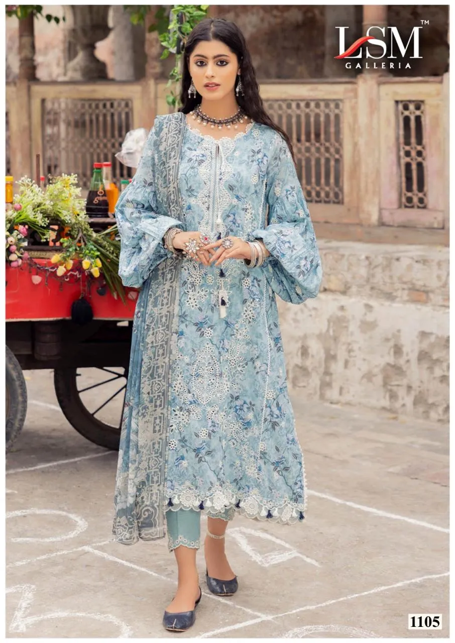 LSM Galleria Parian Dream Heavy Luxury Lawn Collection Vol. 11 Designer Pakistani Printer Cotton Suit - Image 5