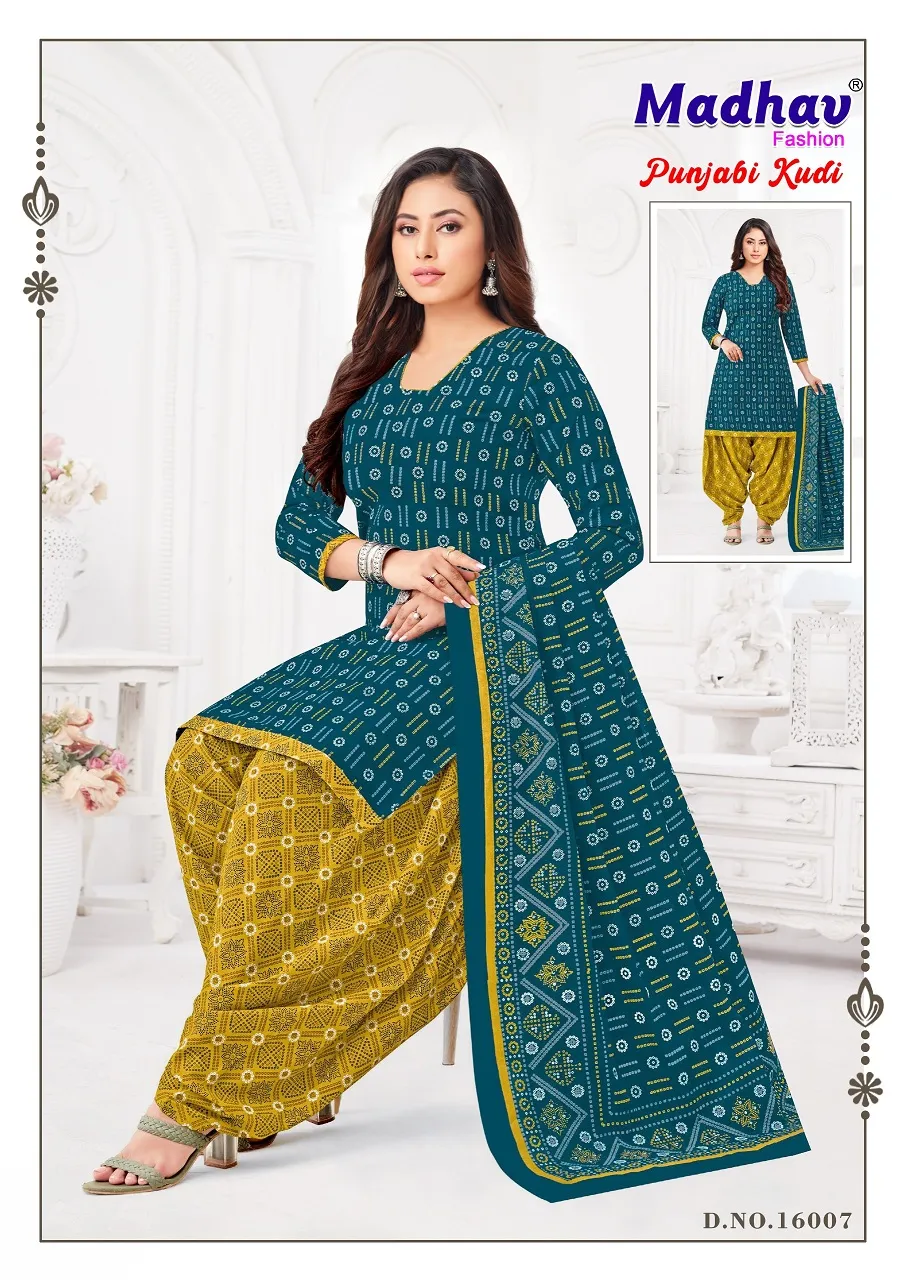 Madhav Punjabi Kudi Vol 16 Cotton Printed Patiala Salwar Suit Wholesaler - Image 3