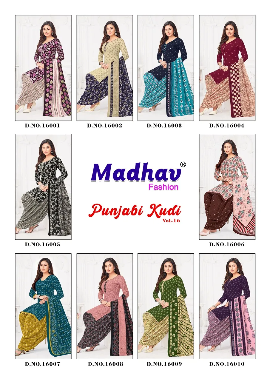 Madhav Punjabi Kudi Vol 16 Cotton Printed Patiala Salwar Suit Wholesaler - Image 4