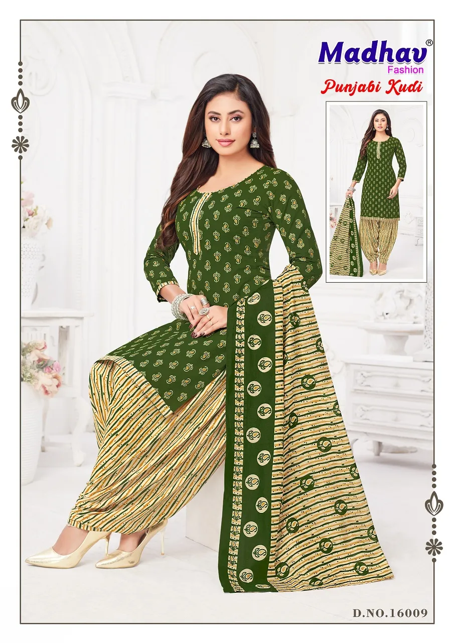 Madhav Punjabi Kudi Vol 16 Cotton Printed Patiala Salwar Suit Wholesaler - Image 9