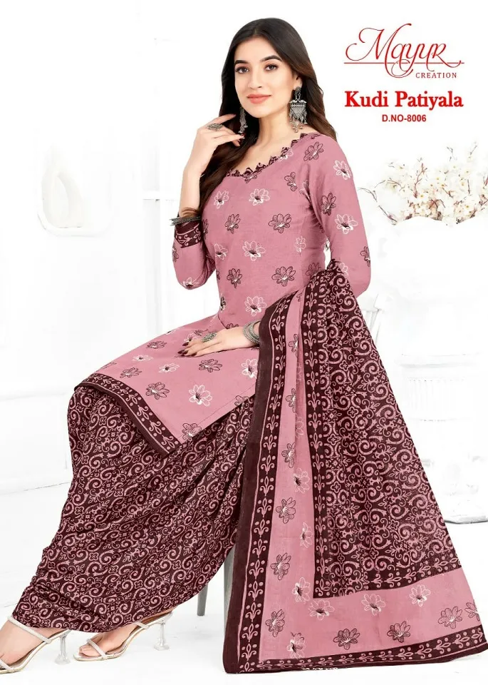 Mayur Kudi Patiyala Vol 8 Cotton Printed Patiala Salwar Suit Dailywear Wholesaler - Image 9