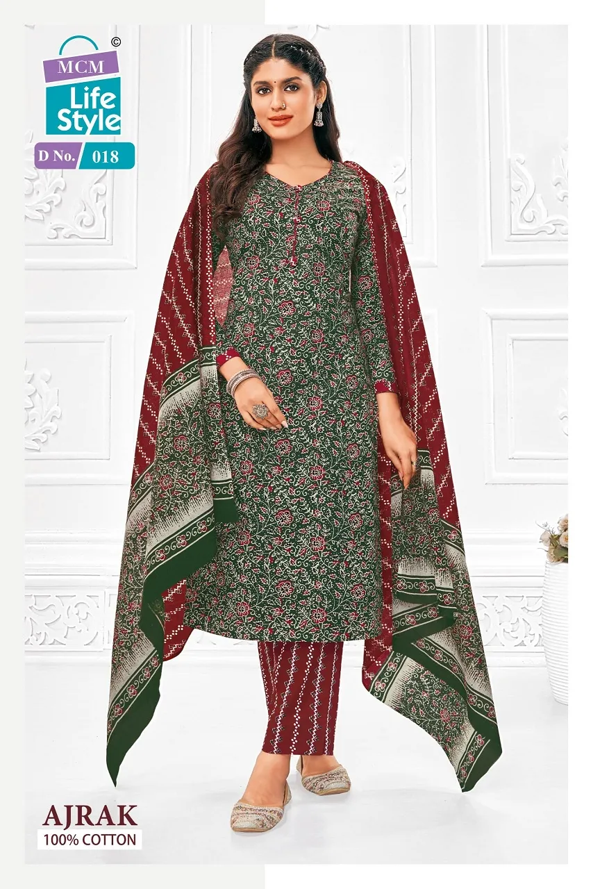 Ajrakh Printed Big Size Daily Wear Cotton Salwar Suit MCM Ajrak Vol 1 - Image 10