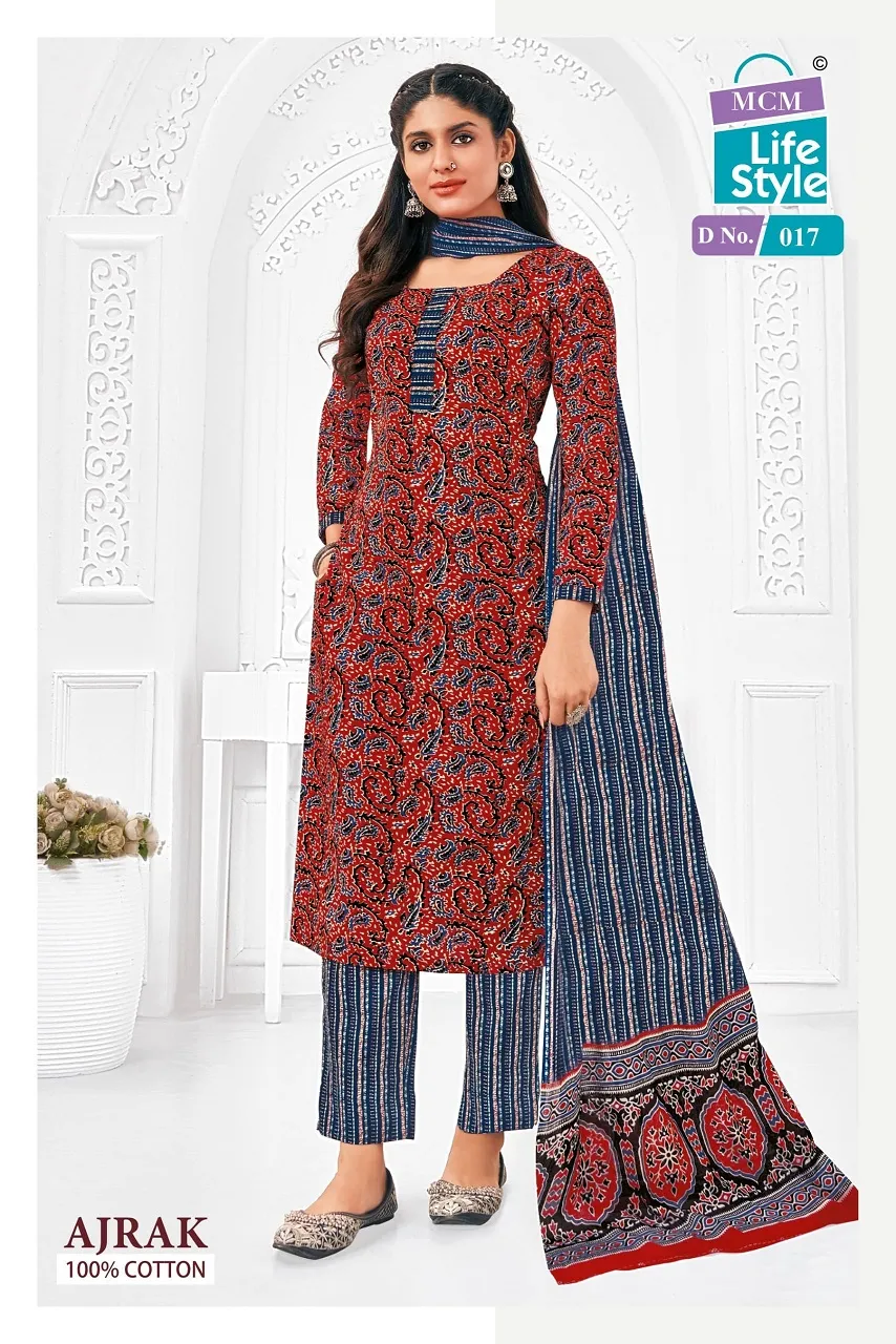 Ajrakh Printed Big Size Daily Wear Cotton Salwar Suit MCM Ajrak Vol 1 - Image 11