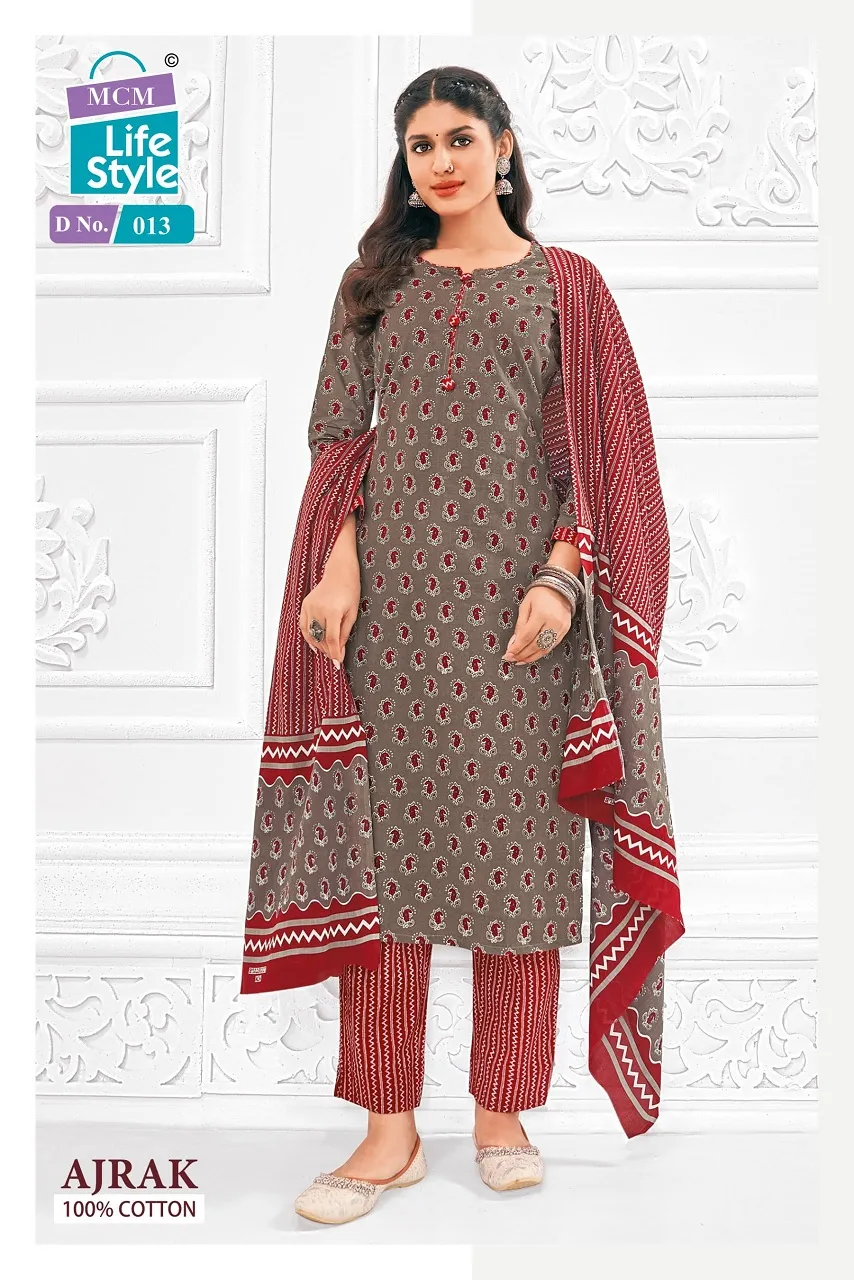 Ajrakh Printed Big Size Daily Wear Cotton Salwar Suit MCM Ajrak Vol 1 - Image 12