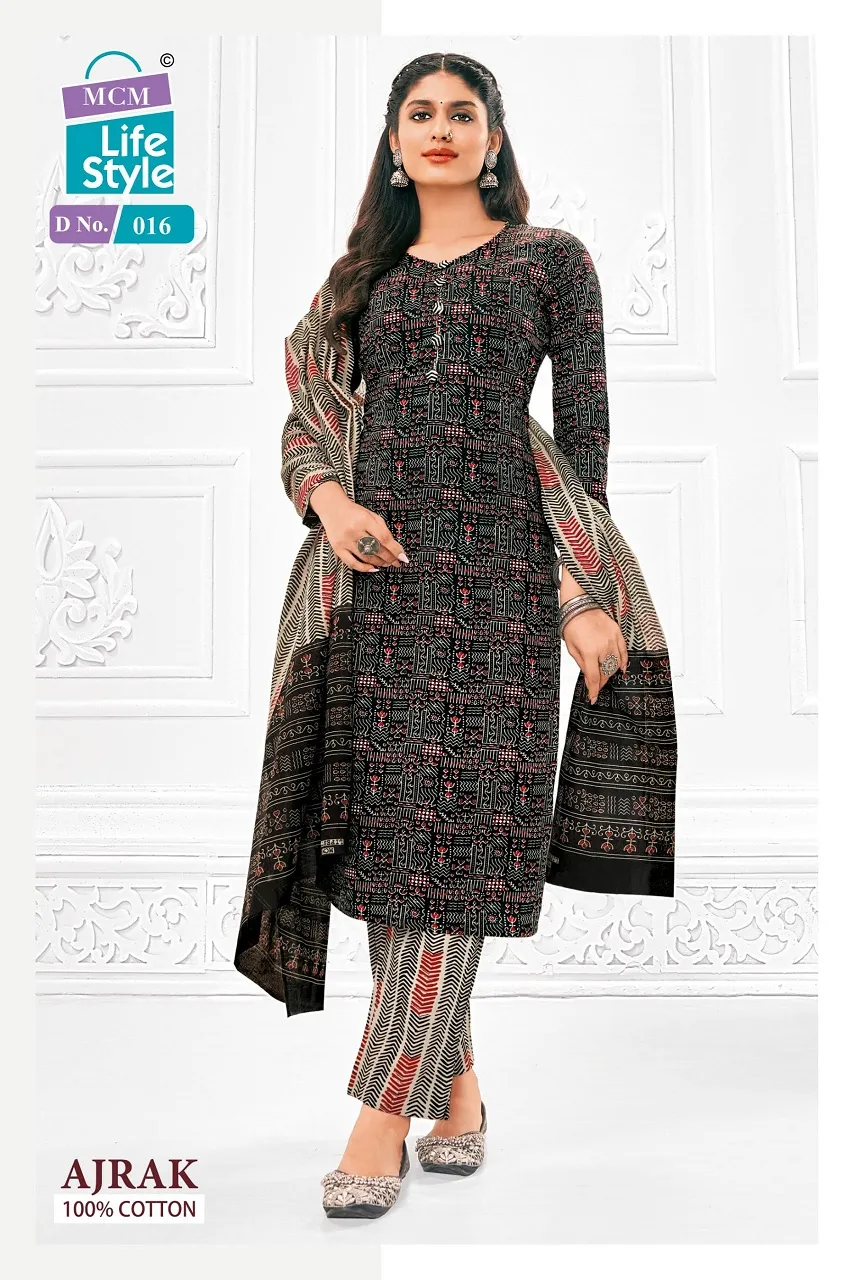 Ajrakh Printed Big Size Daily Wear Cotton Salwar Suit MCM Ajrak Vol 1 - Image 2