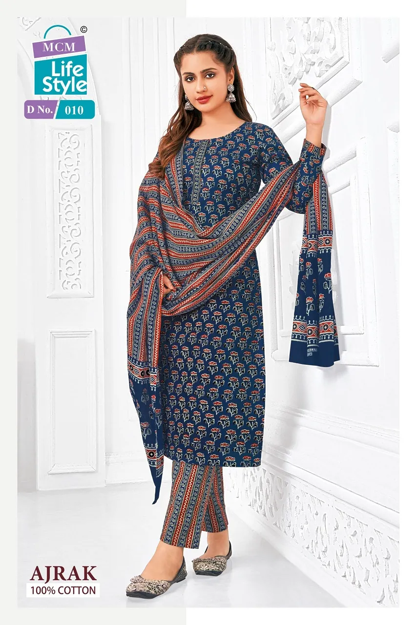 Ajrakh Printed Big Size Daily Wear Cotton Salwar Suit MCM Ajrak Vol 1 - Image 3