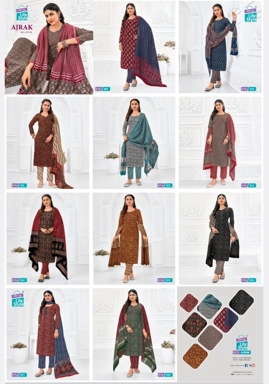 Ajrakh Printed Big Size Daily Wear Cotton Salwar Suit MCM Ajrak Vol 1 - Image 4