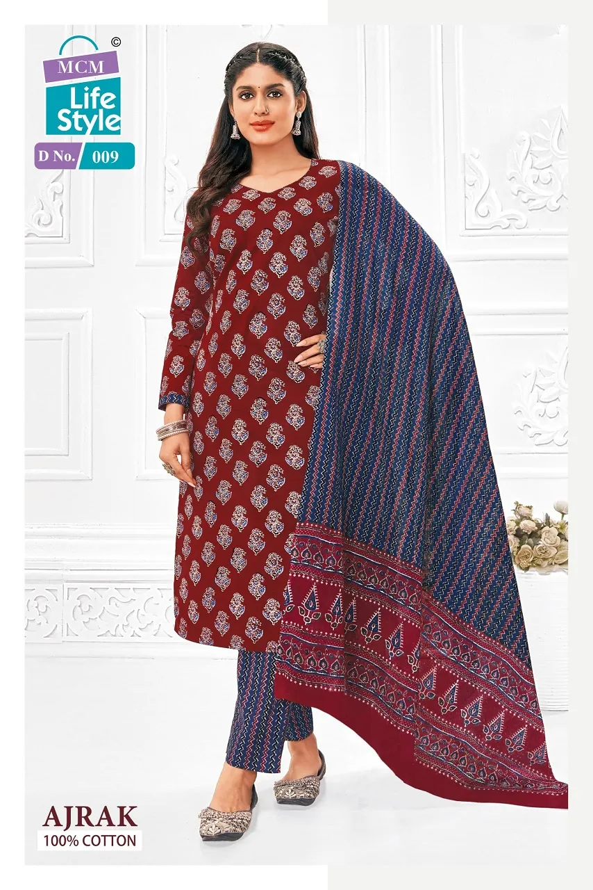 Ajrakh Printed Big Size Daily Wear Cotton Salwar Suit MCM Ajrak Vol 1 - Image 5