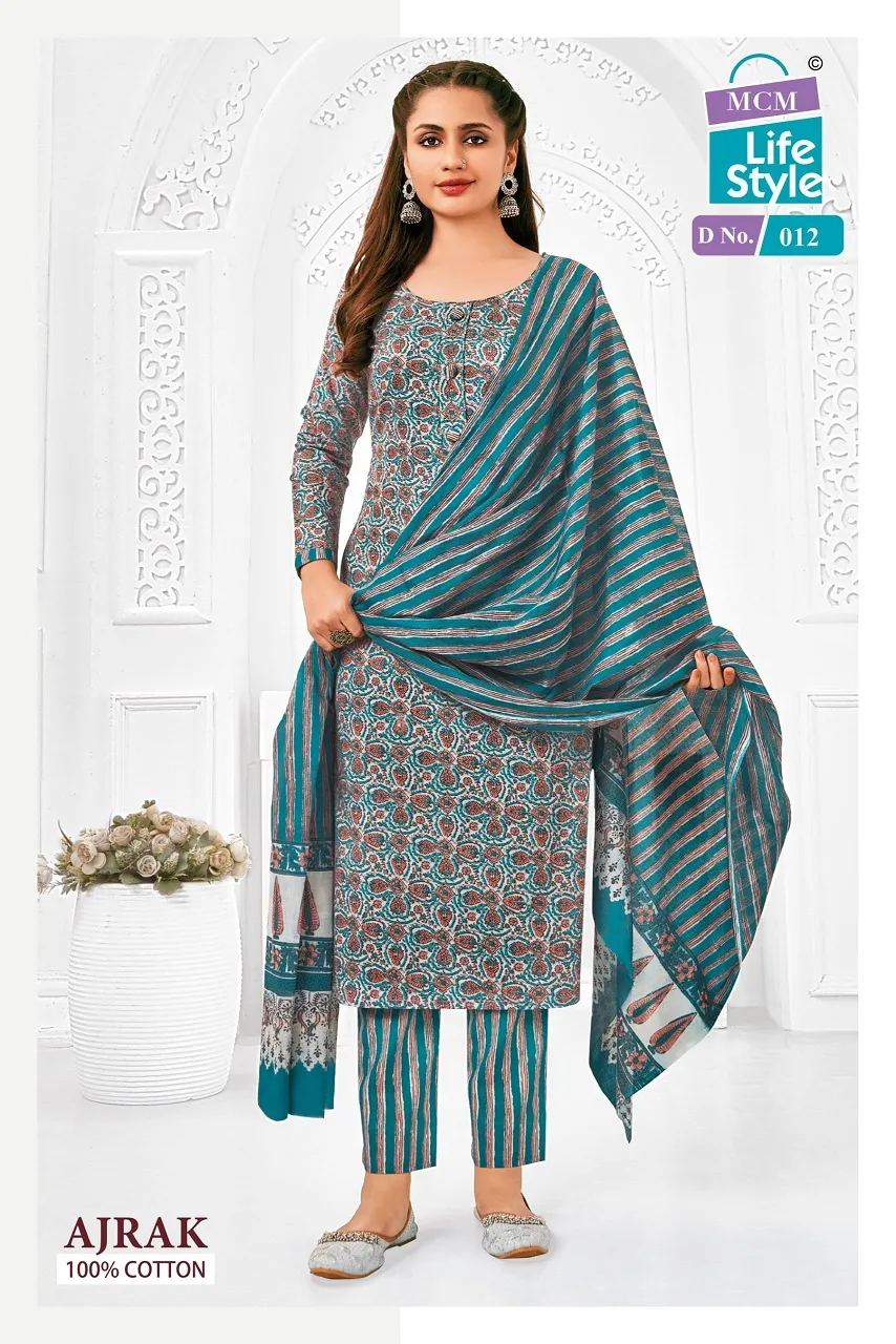 Ajrakh Printed Big Size Daily Wear Cotton Salwar Suit MCM Ajrak Vol 1 - Image 6