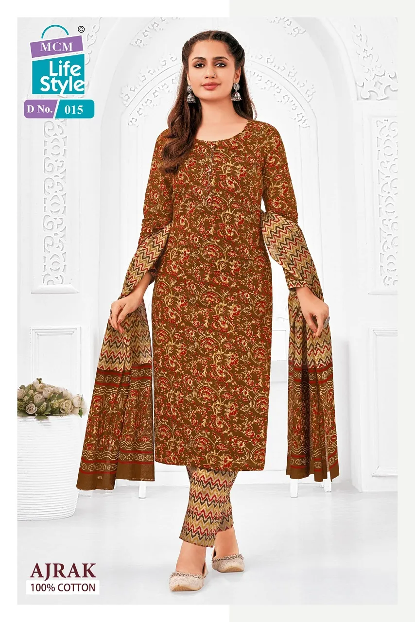 Ajrakh Printed Big Size Daily Wear Cotton Salwar Suit MCM Ajrak Vol 1 - Image 7