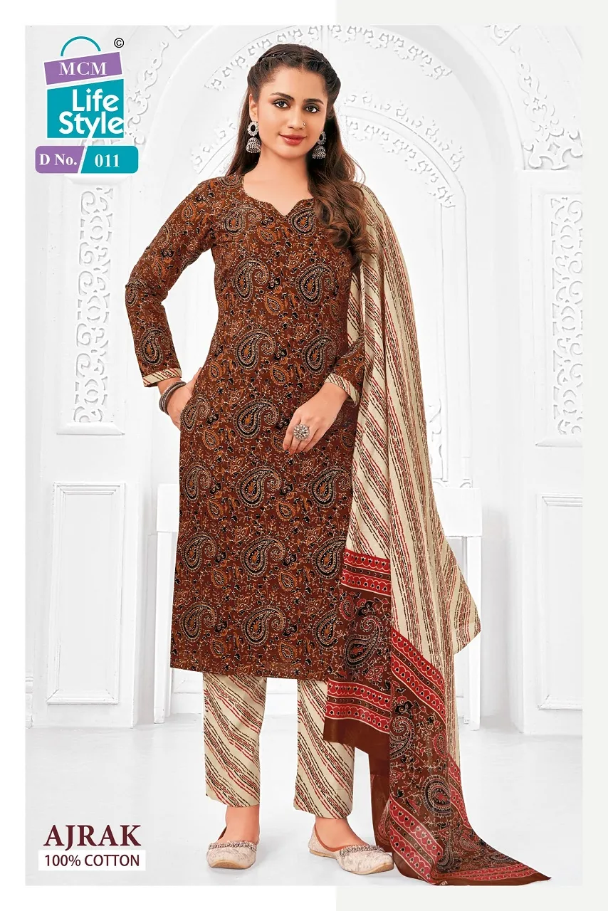Ajrakh Printed Big Size Daily Wear Cotton Salwar Suit MCM Ajrak Vol 1 - Image 8