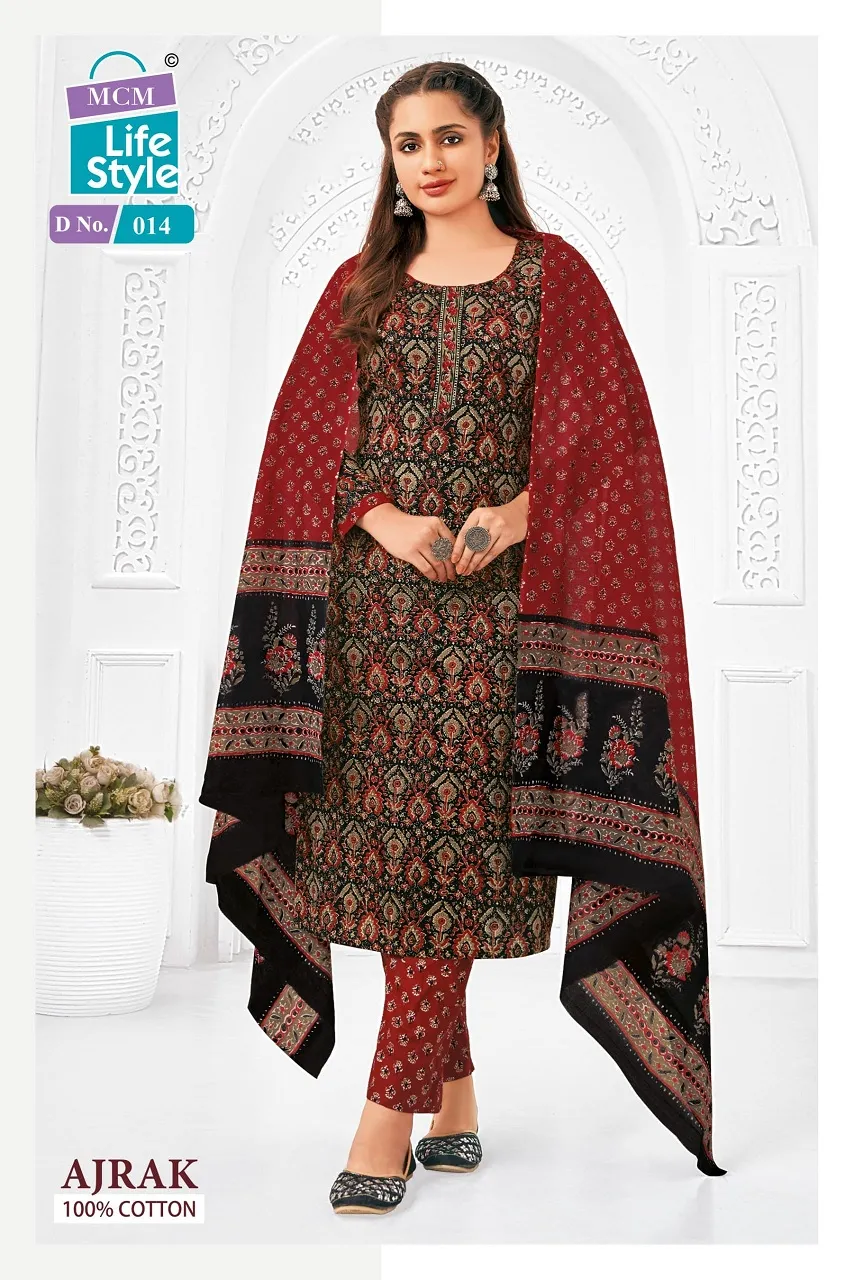 Ajrakh Printed Big Size Daily Wear Cotton Salwar Suit MCM Ajrak Vol 1 - Image 9