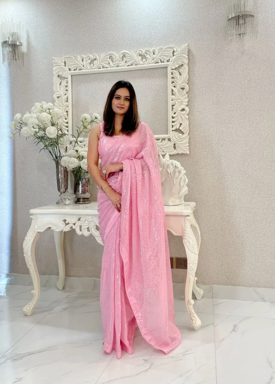 Most Beautiful Sequins Saree Collection Ethnic Indian Saree