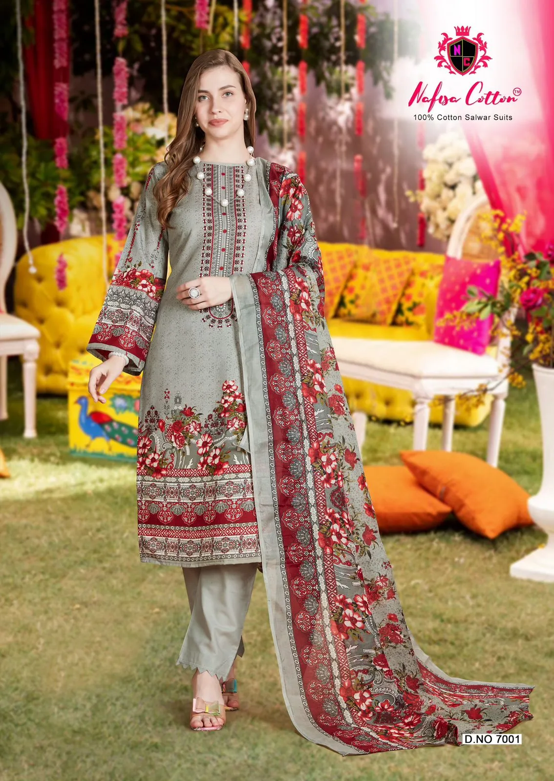 Soft Cotton Karachi Printed Pakistani Salwar Suit Nafisa Andaaz Vol 07 Supplier - Image 3