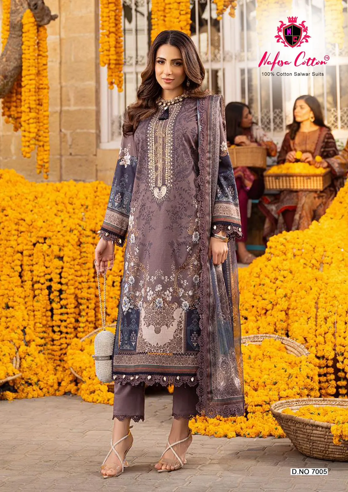 Soft Cotton Karachi Printed Pakistani Salwar Suit Nafisa Andaaz Vol 07 Supplier - Image 6