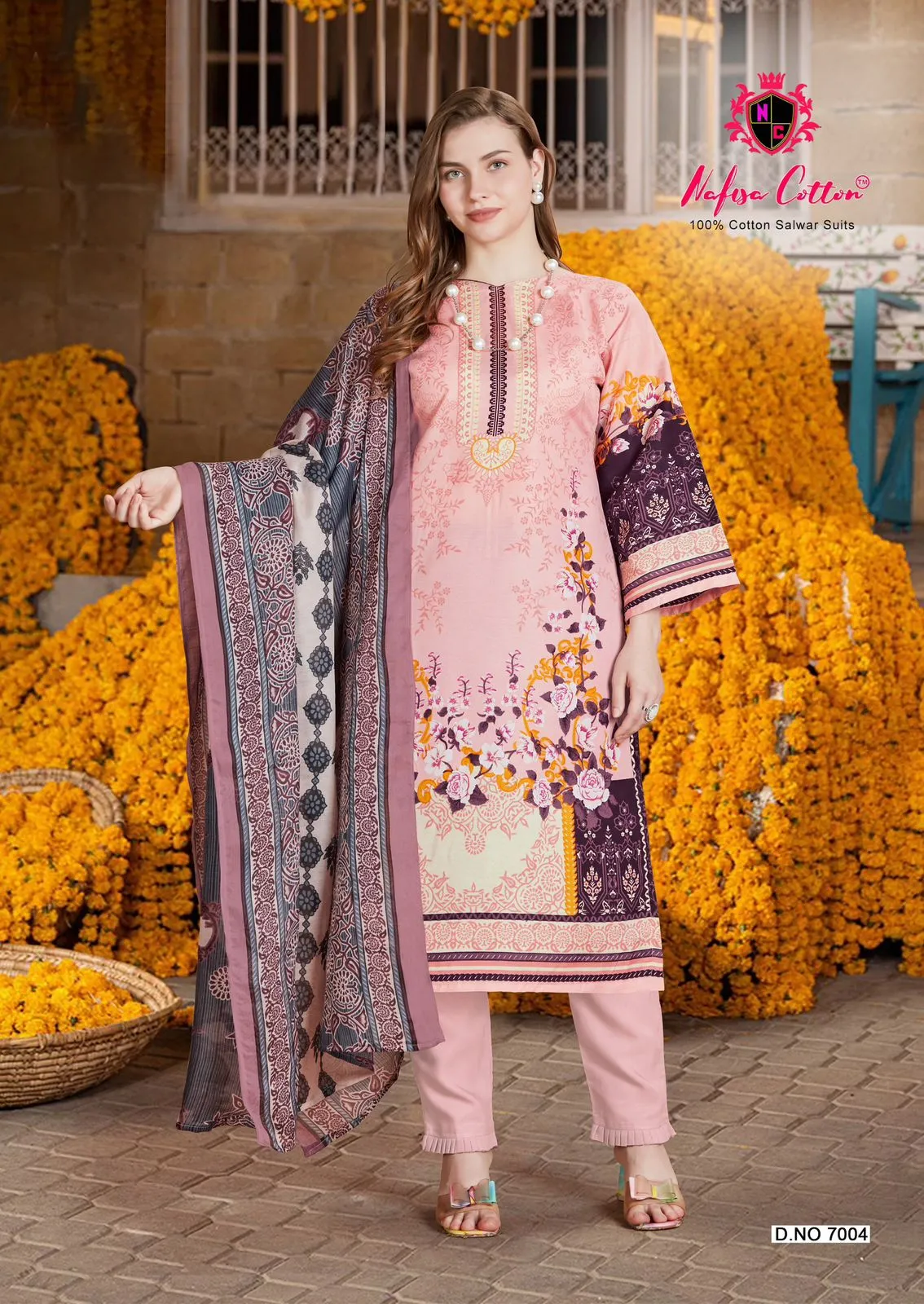 Soft Cotton Karachi Printed Pakistani Salwar Suit Nafisa Andaaz Vol 07 Supplier - Image 7