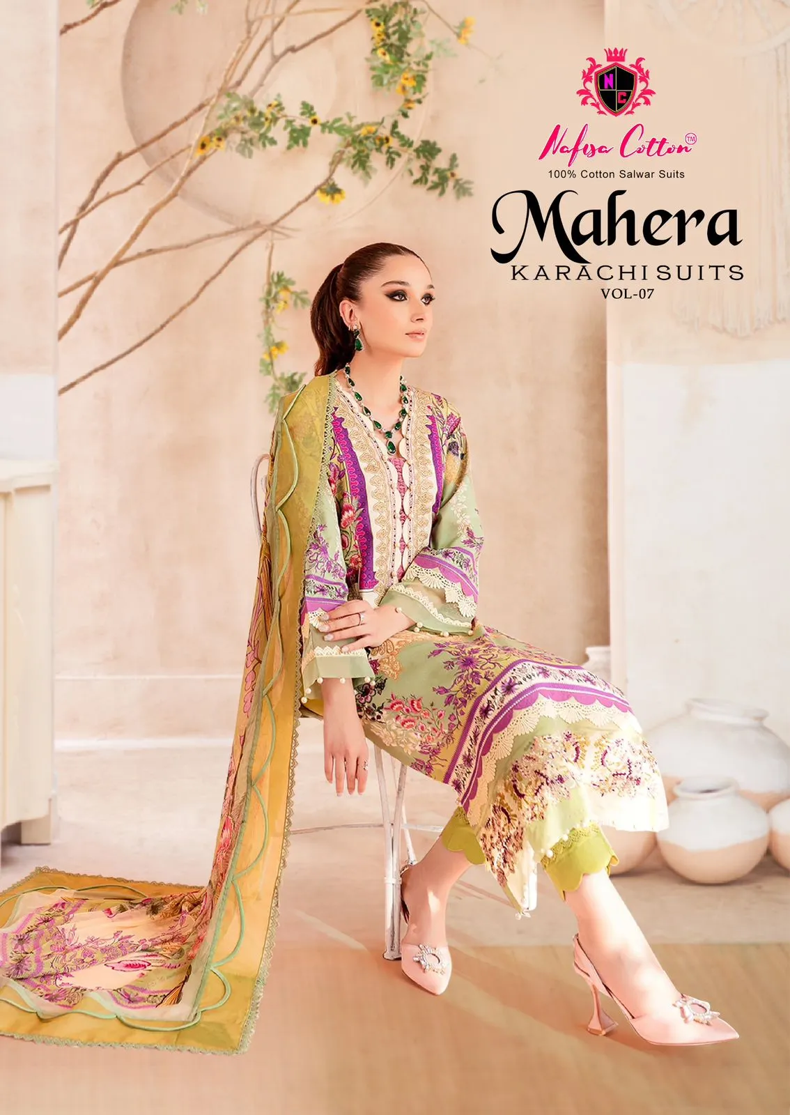 Nafisa Mahera Vol 07 Pakistani Print Cotton Unstitched Salwar Suit Wholesaler Ramzan Eid Fashion