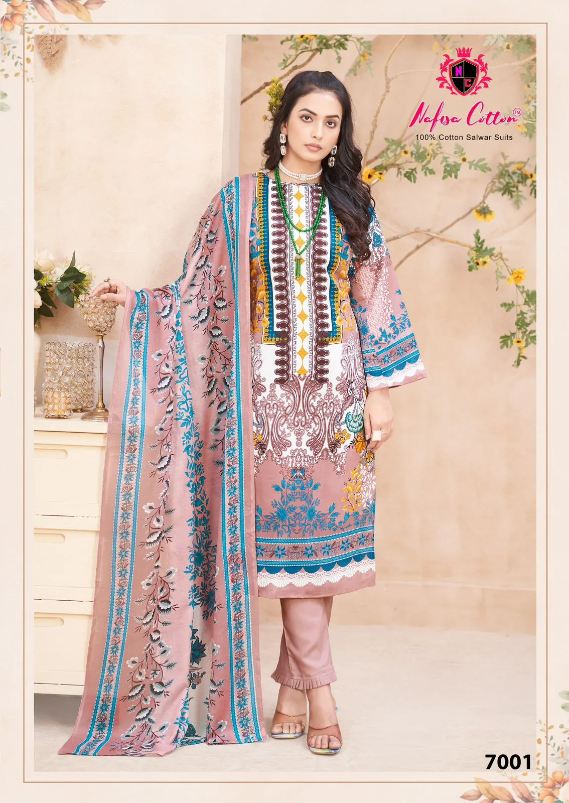 Nafisa Mahera Vol 07 Pakistani Print Cotton Unstitched Salwar Suit Wholesaler Ramzan Eid Fashion - Image 3