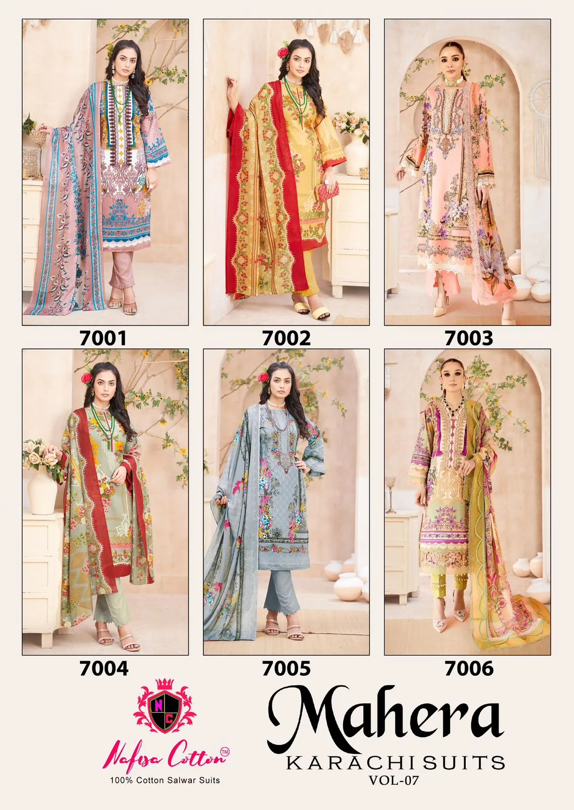 Nafisa Mahera Vol 07 Pakistani Print Cotton Unstitched Salwar Suit Wholesaler Ramzan Eid Fashion - Image 4