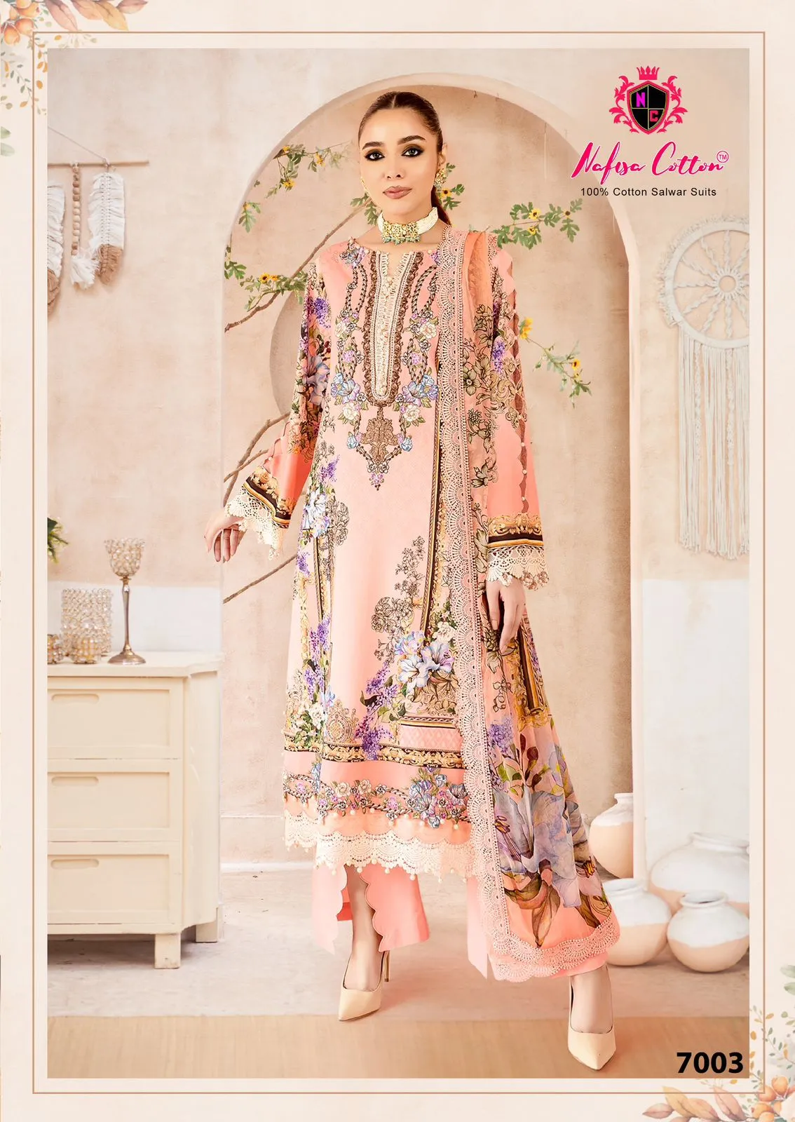 Nafisa Mahera Vol 07 Pakistani Print Cotton Unstitched Salwar Suit Wholesaler Ramzan Eid Fashion - Image 8
